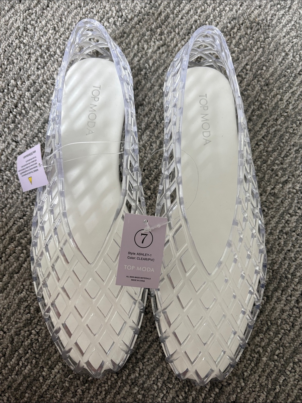 Top Moda Clear Jelly Flats for Women